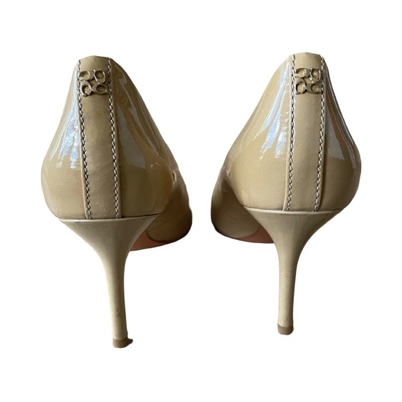 Coach Q 1769 Nala Nude Patent Leather Heels Size 9 - Picture 6 of 9